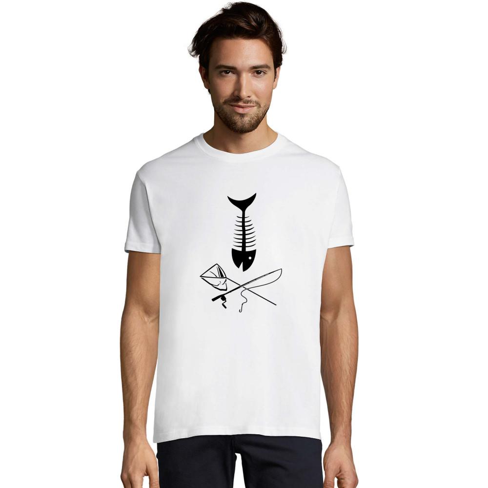 Fisch Skull mit Angel und Kescher schwarzes Imperial T-Shirt