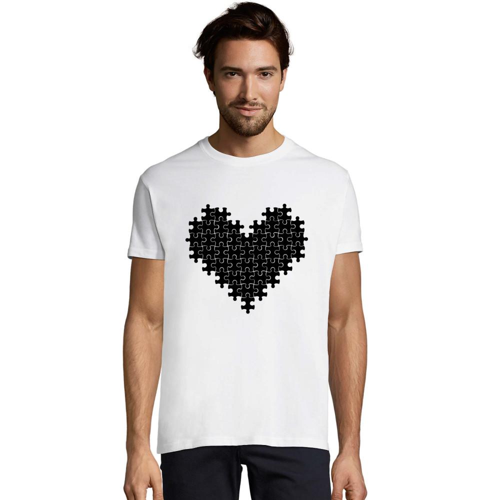 Puzzle Herz schwarzes Sporty T-Shirt