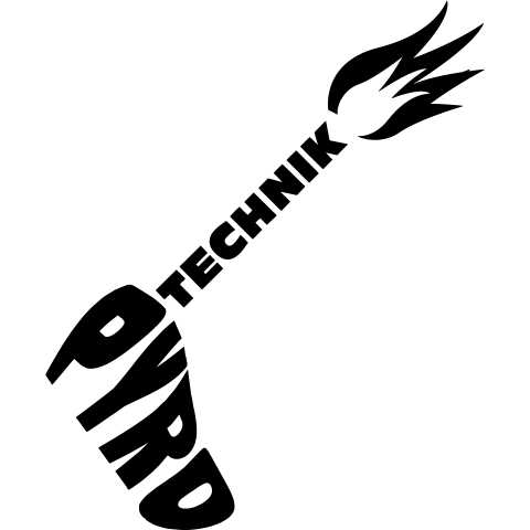 Pyrotechnikhand in Schrift