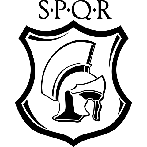 SPQR Römischer Helm auf Wappen