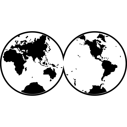 Welt in zwei Hemisphären