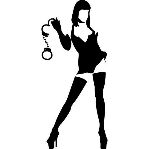 Domina mit Handschellen