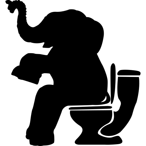 Elefant auf Toilette