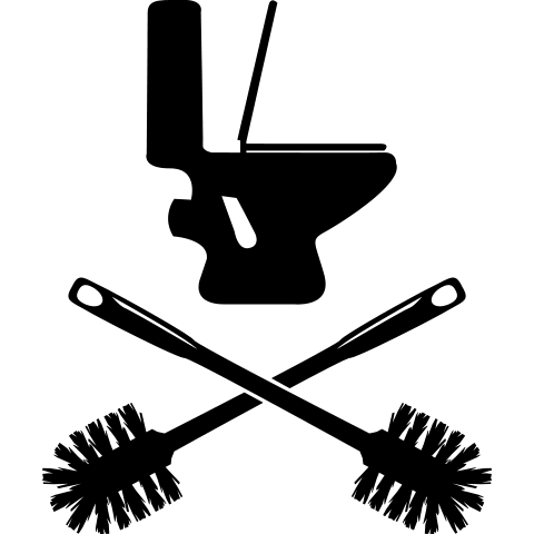 Toilette mit Klobürste