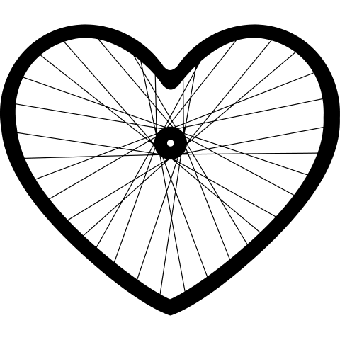 Fahrradfelge in Herzform
