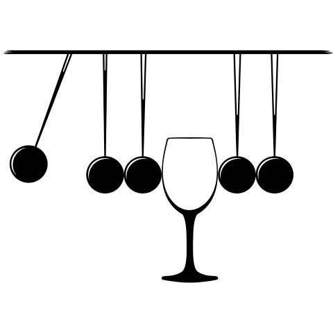 Kugelstoßpendel mit Glas