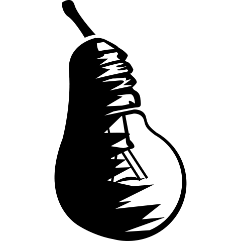 Obst Birne und Glühbirne