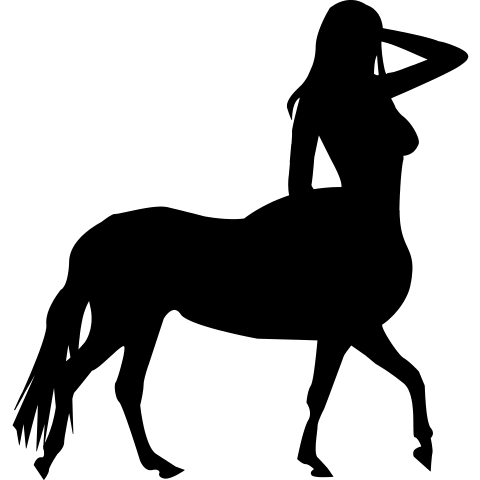 Frauenkörper auf Pferd