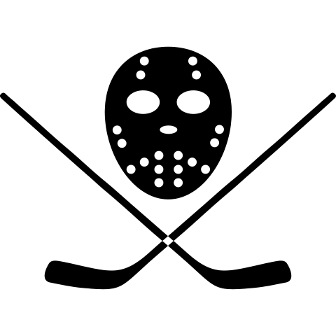 Eishockeymaske und Schläger