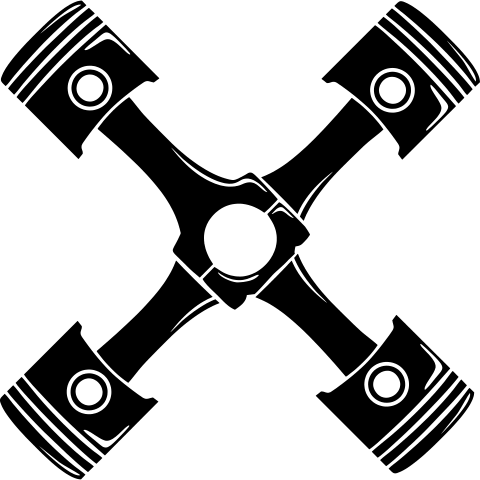 Kreuz aus Motorkolben