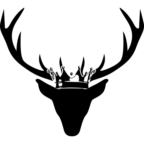 Hirschgeweih mit Krone