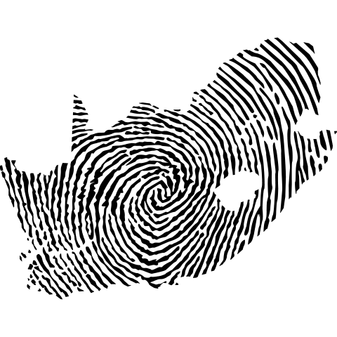 Südafrika Fingerabdruck