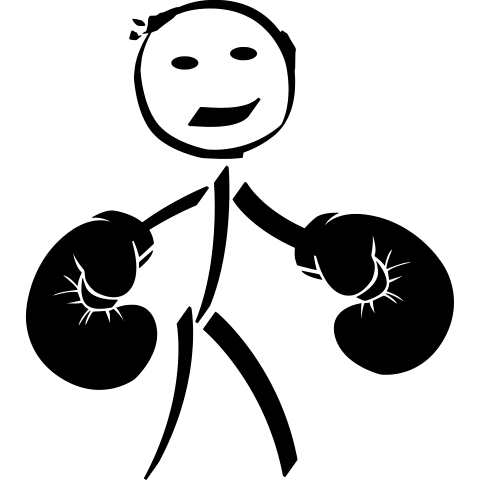 Strichmänchen mit Boxhandschuhe