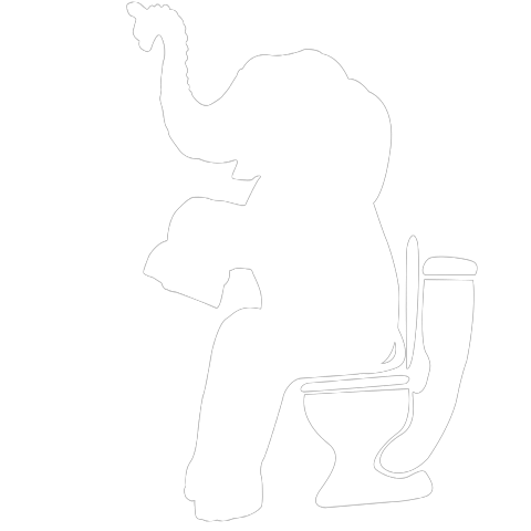Elefant auf Toilette