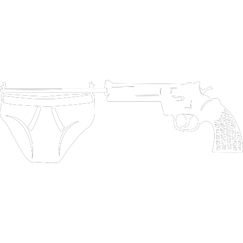 Unterhose an Revolver