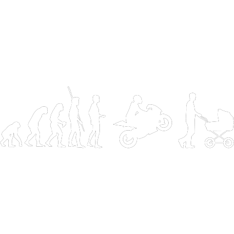 Evolution Motorrad mit Kinderwagen