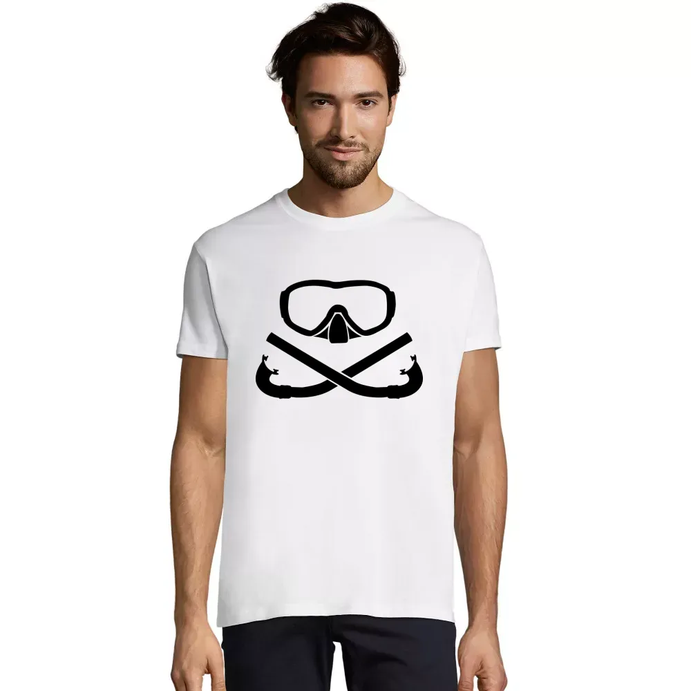 Taucherbrille mit gekreuzten Schnorchel T-Shirt