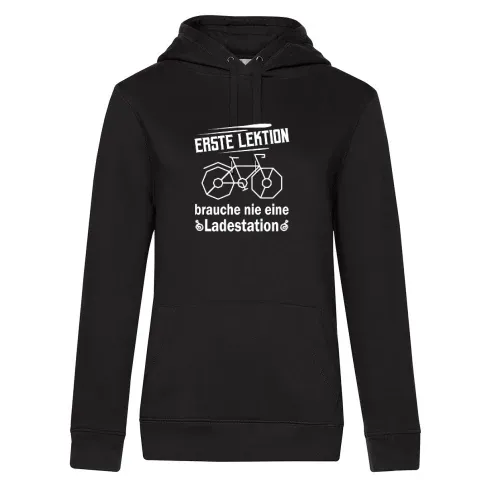 1. Lektion Brauche Nie eine Ladestation Anti Ebike Frauen Hoodie