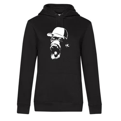 Affe mit Basecap Hoodie Frauen Queen Hooded