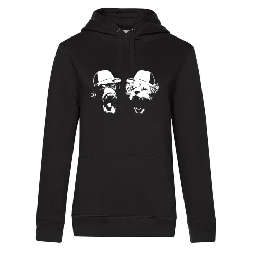 Affe und Löwe mit Basecap Frauen Hoodie