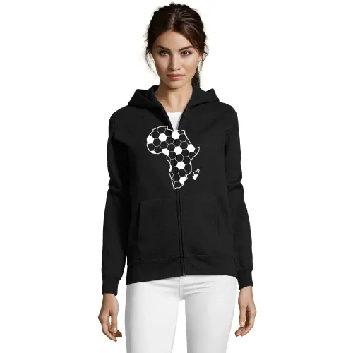 Afrika der schwarze Kontinent als Fußball Frauen Hoodie