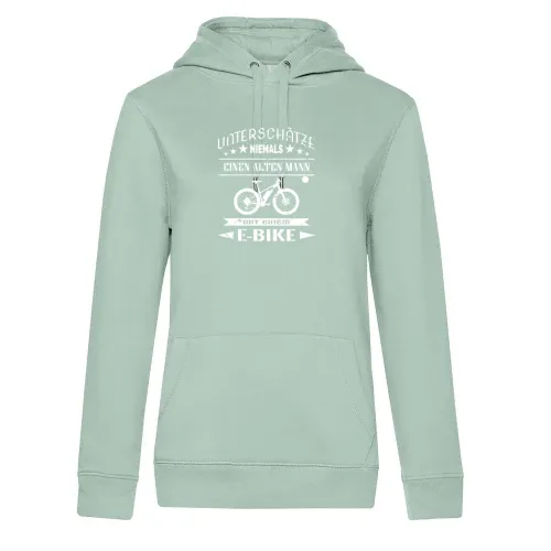 Alter Mann auf E Bike Rentner Spruch Lustig Frauen Hoodie