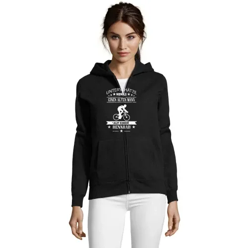 Alter Mann auf Rennrad Fahrrad Rentner Spruch Frauen Hoodie