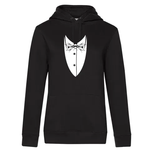 Anzug Hemd mit Stubenfliege Hoodie Frauen Queen Hooded