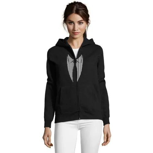 Anzug mit Krawatte in Strichcode Frauen Hoodie