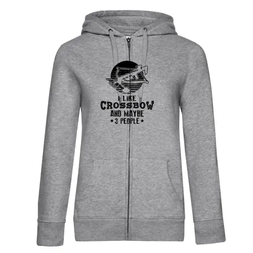 Armbrust Spruch I Like Crossbow und Maybe 3 People Frauen Hoodie
