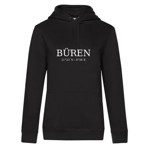 BÜren Koordinaten Hoodie Frauen Queen Hooded