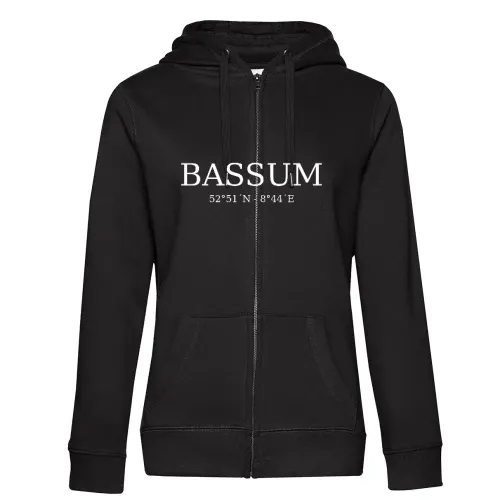 Bassum Koordinaten Hoodie Frauen Queen Zipped
