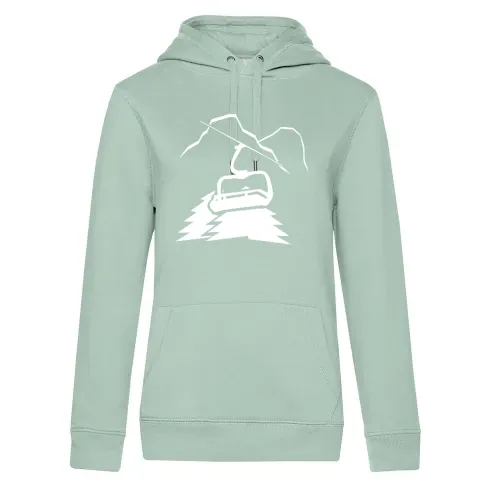 Berglandschaft mit Lift und Gipfel Frauen Hoodie