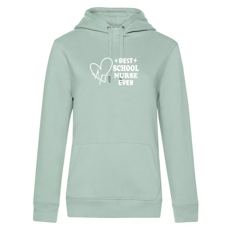  Frauen Hoodie mit Aufdruck 'Best School Nurse Ever Krankenschwester Vintage'