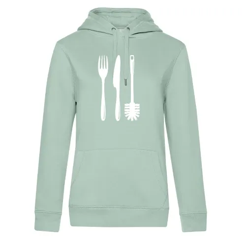 Besteck mit einer Klobürste Frauen Hoodie
