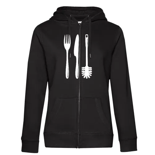 Besteck mit einer Klobürste Frauen Hoodie