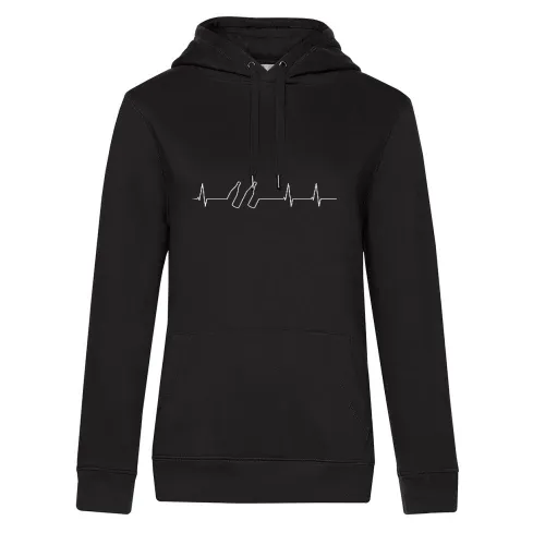 Bierflaschen Herzschlag Frauen Hoodie