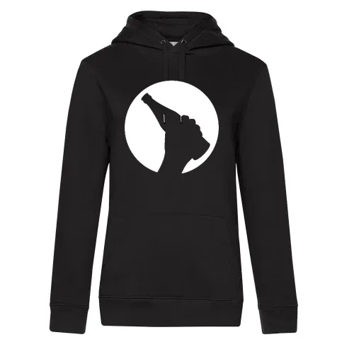 Biermond mit einer Bierflasche in der Hand Frauen Hoodie