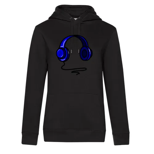 Blaue Comic Kopfhörer Hoodie