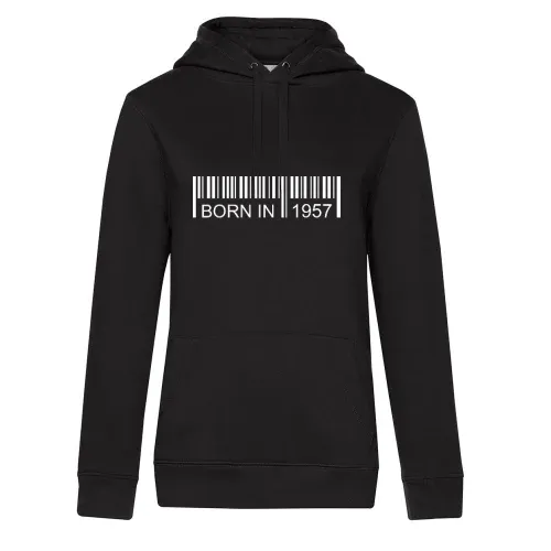 Born in 1957 Strichcode Hoodie