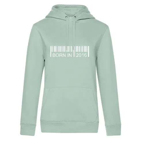 Born in 2016 Strichcode Frauen Hoodie Born in 2016 Strichcode Hoodie