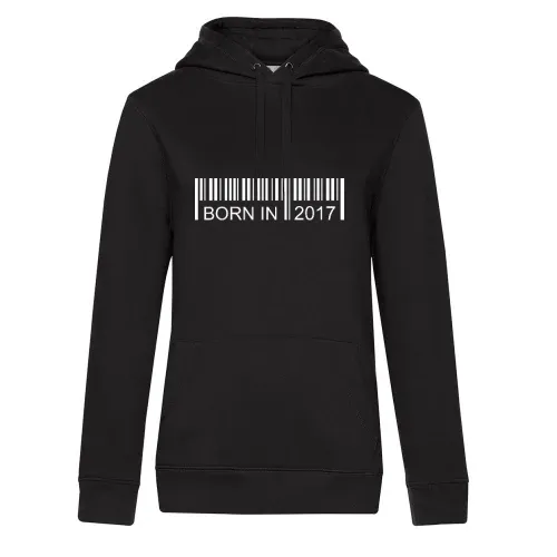 Born in 2017 Strichcode Frauen Hoodie Born in 2017 Strichcode Hoodie