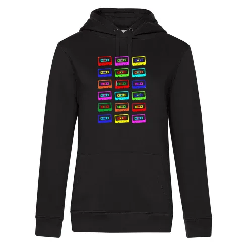 bunte Kassetten Hoodie Frauen Queen Hooded