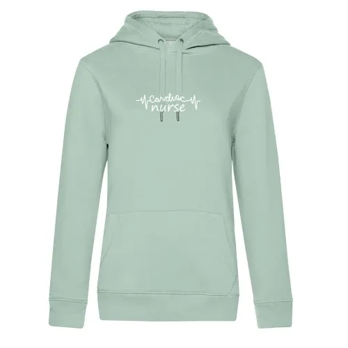 Cardiac Nurse Herzschlag Kardio Krankenschwester Hoodie Frauen Queen Hooded