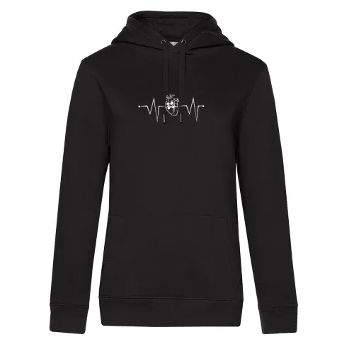 Cardiac Nurse Herzschlag Kardio Krankenschwester Hoodie Frauen Queen Hooded