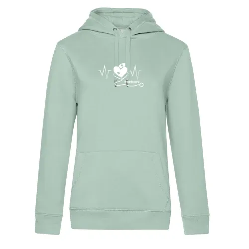 Cardiac Nurse Herzschlag Kardio Krankenschwester Hoodie Frauen Queen Hooded