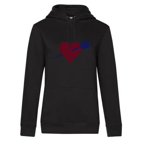 Dartpfeil durch Herz Hoodie Frauen Queen Hooded