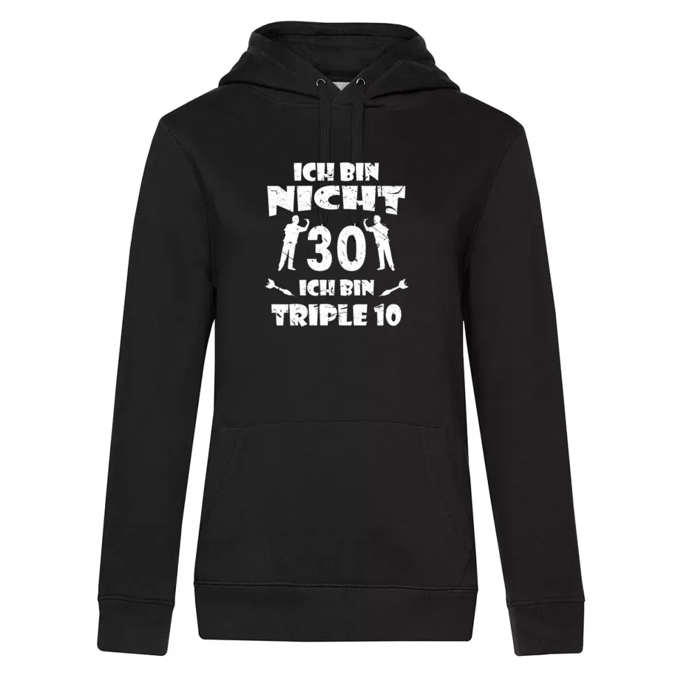  Frauen Hoodie mit Aufdruck 'Dartspieler 30 Geburtstag Triple 10 Dart Geschenk'