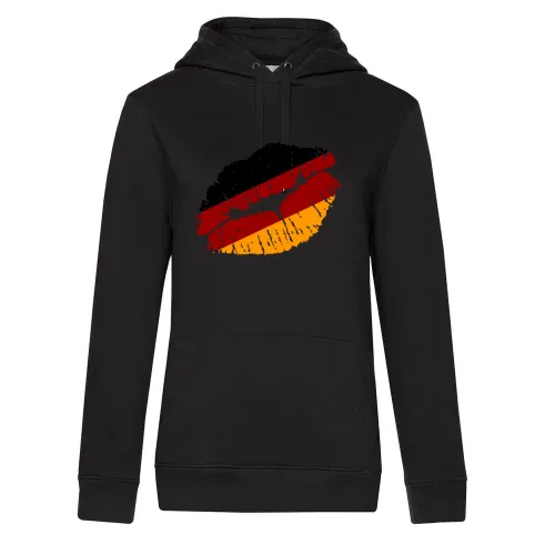 Deutschland Kussmundabdruck Hoodie Frauen Queen Hooded