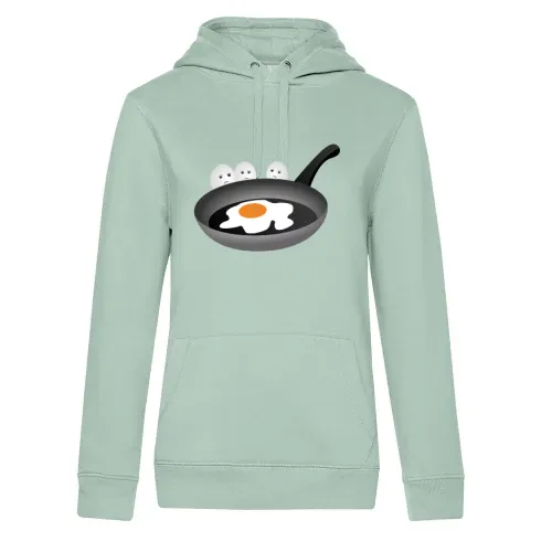 Drei Eier schauen Spiegelei Hoodie Frauen Queen Hooded